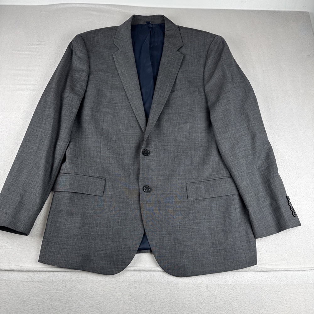 J Crew Thompson Mens Gray Blazer 44R Wool Double Vented Lined Office Business